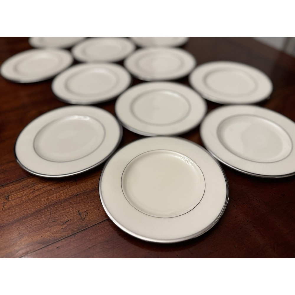 Set of 12‎ Montclair by Lenox Bread & Butter Plate 6.25" Cream w/Silver